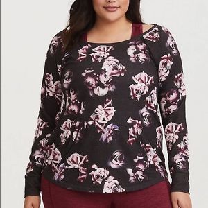 NWOT Torrid 2 Black&Floral Off Shoulder Sweatshirt